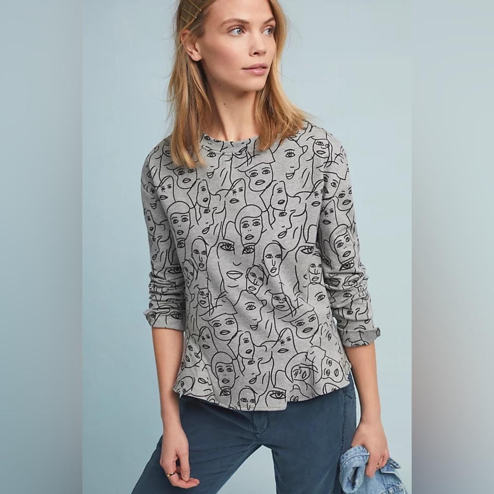 Anthropologie Eva‎ Franco Forever Faces Sweater- Small